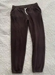 Monrow brown waffle knit jogger sweatpants size medium