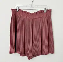 [Express] Dusty Rose Blush Pink Pleated Elastic Waist Flowy Shorts NWT Sz Large