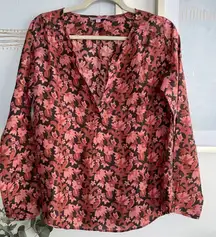 Calypso St. Barth 100% silk floral print blouse S