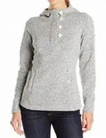 North Face Hoodie Pullover Quarter Button/Zip Gray‎ Women's Size XS