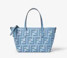 FENDI Mini Roll Denim Jacquard Print Bag