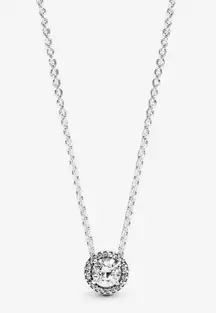 Pandora Cubic Zirconia Sterling Silver Round Necklace