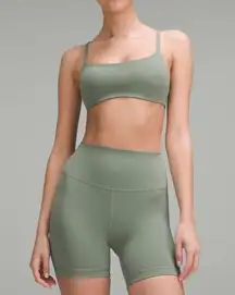 Lululemon Eucalyptus Green Sports Bra and Shorts