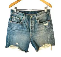 Levi 501 Denim Cut Off Destressed Shorts W31