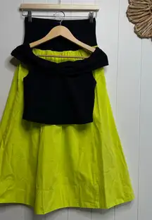 Free People set top and midi skirt co-ord matching set cotton XS pull-on