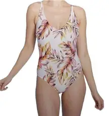 Kona Sol  V-Neck Cross Back Floral Print Medium Coverage onepiece swimsuit Size M