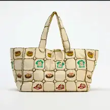 NWT Zara Woman purse bag 
Beaded Pearls Embroidery RARE fall donut & cap casual