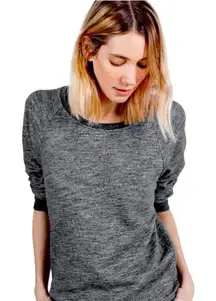 EVERLANE Women’s French Terry Heathered Gray Popover Knit Top