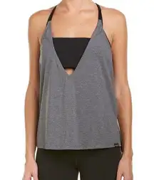 KORAL Narciso Racerback athletic tank top in size small gray black