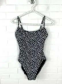 Gap Black & White Floral One Piece Swimsuit Size M