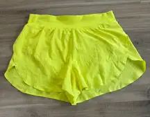 Lululemon Fast and Free High-Rise Short 3" Electric Lemon Women Size 8
