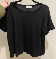 Black Puff Sleeve Top