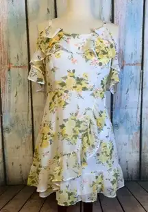 Disney  Princess Floral Ruffled Chiffon Dress Sz M