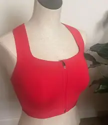 All In motion Bra woman Red high support intimate wicking front zip New Sz 36DD