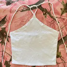 white tie halter tank top