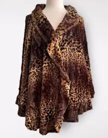 Vintage Animal Print Cape Cloak Leopard Cheetah