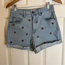 Tinsel Size 28 Watermelon Printed Cute Jean Shorts. EUC.