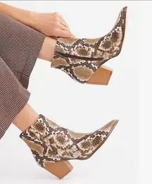 Coconuts Matisse Going West Vegan Snake Print Ankle Booties Boot