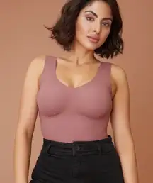 Knix NWT Evolution Tank in Sweet Fig Pink Mauve Shaping Tank Built in Bra Large