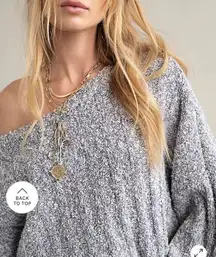 Free People Good Day Cropped Pullover Sweater. Blue/white Size Large
