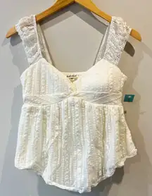 Derek Heart White Lace Baby Doll Top