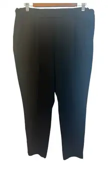 SHEIN Curve Black Dress Career Pants Cropped 2XL Pleated Front Elastic Waist