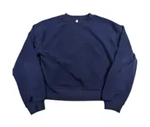 Fabletics Navy Blue Cropped Fleece Pullover Sweatshirt – Women's M