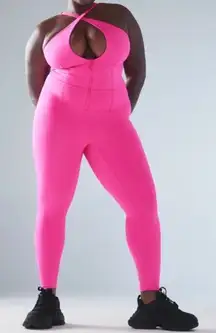 Savage X Fenty NWT Poppin Pink Hotline Jumpsuit 2X Pink Athleisure Sexy Preppy