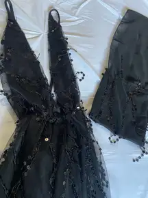 Black sequin mini dress