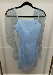 Blue Sequin Cocktail Dress