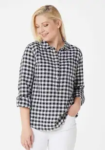 NWT Rachel Hollis Black and White Checkered tunic