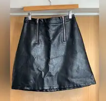 Zara Basic Black Leather Mini Skirt. Size-Small
