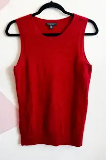 Saks Fifth Avenue Women's Sleeveless 100% Cashmere Sweater Vest Red Size Small