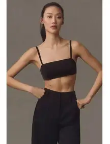 By Anthropologie NWT Gathered Elastic Back Adjustable Straps Satin Micro Bra L