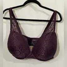 TORRID CURVE Purple Lace Bra In Size 44DDD Casual everyday adjustable