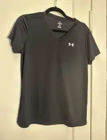 Women’s Black V Neck Short Sleeve Fitted T-Shirt