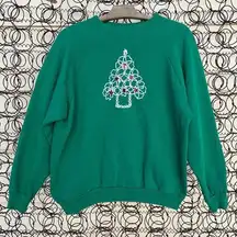 Vintage Ugly Christmas granny sweatshirt crochet Christmas tree