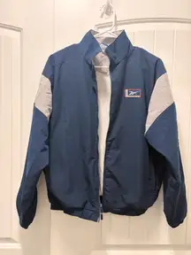Vintage 1990s Navy and Gray Reebok Windbreaker Zip Up Jacket