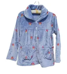 Mushroom Plush Pajama Lounge Set Button Front Top & Pants XL Cozy Indie Fairy