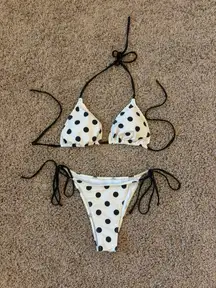 Princess Polly black and white polka dot swimsuit 
