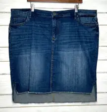 Kut From The Kloth Connie High Low Denim Skirt Plus Size 20W