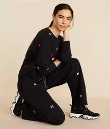 NWT Lou & Grey Heart Cozy Cotton Wide Leg pants and sweater set size small women