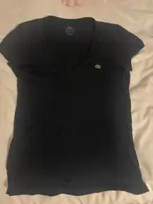 Lacoste Black V-Neck T-Shirt Small