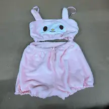 Pink Fuzzy Bunny Sleepwear Set Size Medium