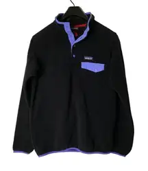 Patagonia Synchilla pullover snap t black purple women's size medium 25455