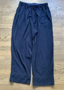 Club Room Fleece Pajama Pants Men's M Navy Solid Drawstring Elastic Waist