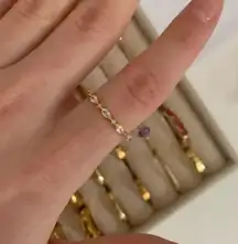 Gold Plated  Diamond Dainty Ring