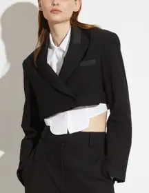 SAINT ART Bryn Cropped Tuxedo‎ Blazer Black NWT XL