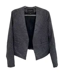 Banana Republic Blazer Jacket Size 2 Gray‎ Charcoal Animal Print Leopard