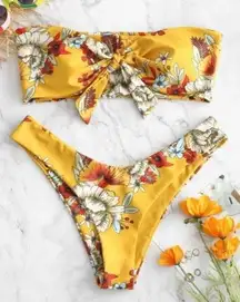 2 In 1 Floral Bandeau Bikini Set